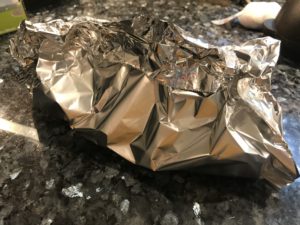 aluminum foil roasting pouch for roasting garlic