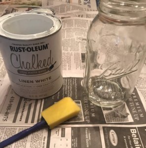 what you will need to chalk paint Mason jars